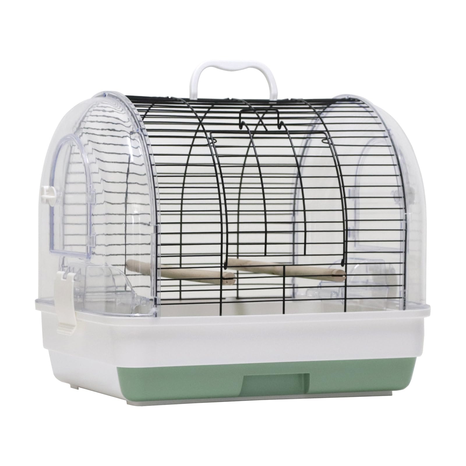 Tragbar Vogelkäfig Vogelvoliere, Geräumiger Vogelkäfig für drinnen oder draußen mit 2 Futternäpfen, Sitzstangen und Reinigungsschale, für Wellensittiche, Nymphensittiche, Kanarienvögel