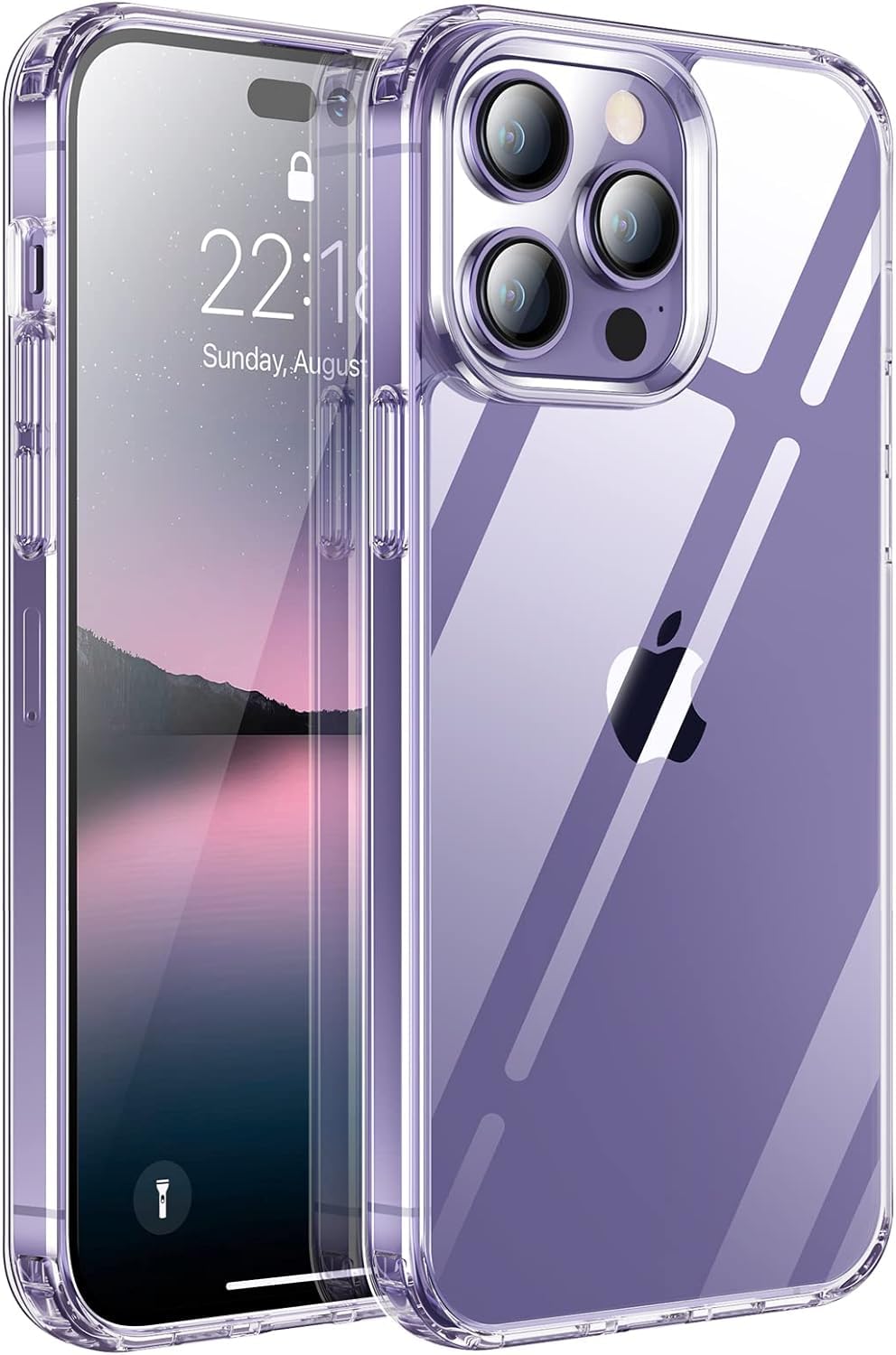 Oprimio Premium-Series für iPhone 13 Pro Max Hülle Transparent [Nie Vergilbung] [Deutsche Material] [Kratzfeste PC-Rückseite] Durchsichtige Handyhülle