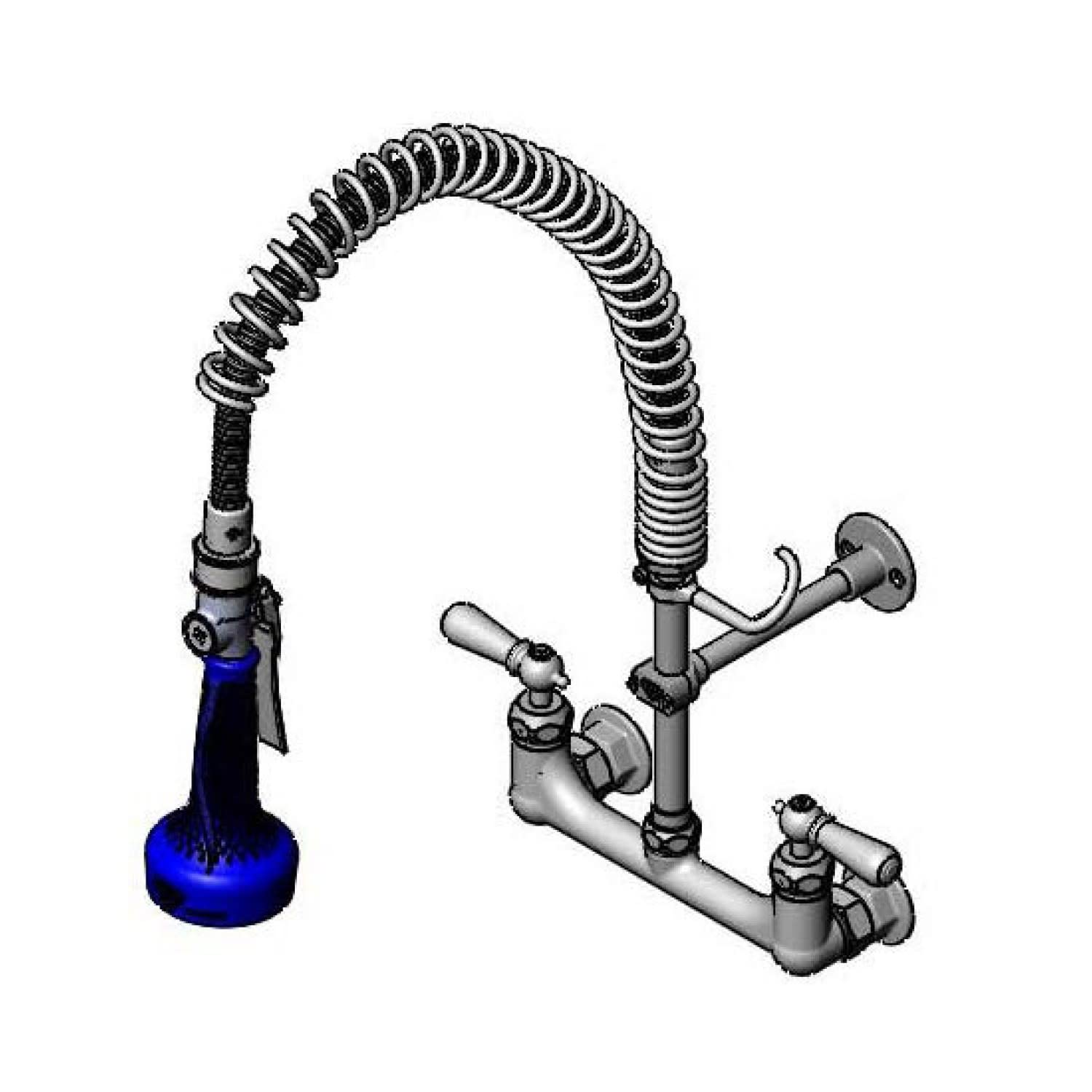 Easy Install Pre-Rinse Unit includes 8" Wall Mount by T&S Brass – not_applicable, Model B-0133-CR-B8SWX