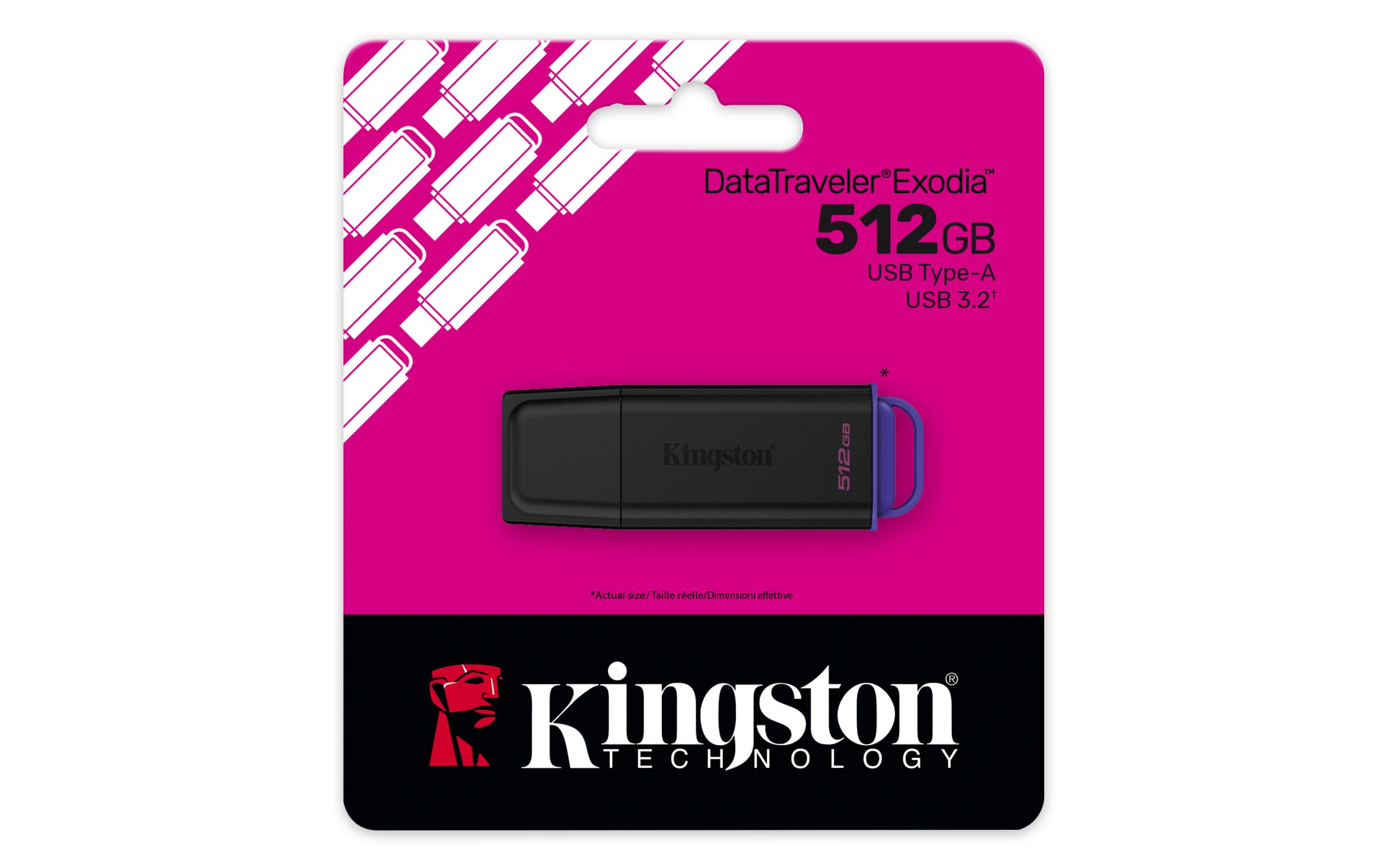 Memoria Pen Drive Kingston DataTraveler Exodia Portable DTXG2/512 - USB 512 GB 3.2 Gen 1 - Nero/Viol