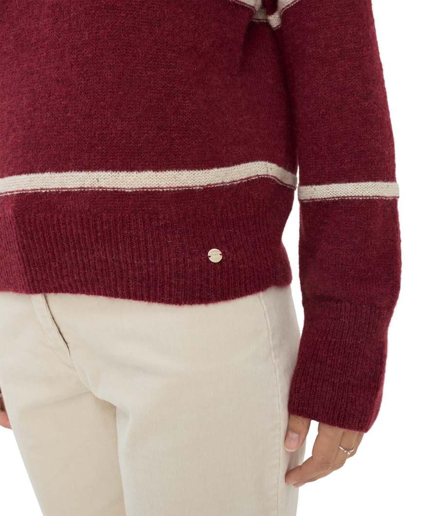 BRAX Sweter pullover Kobiety Style.lisa Lightweight Alpaca Sequins Stripe