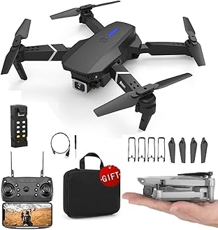 Drone with 4k Camera Foldable 1080P HD Drone with FPV Live Video, Smart Gestures Selfie, Altitude, Off/Landing, Car 3D Series Flips, Headless Shade Mode, Aerial Photography Sun (Multicolour)