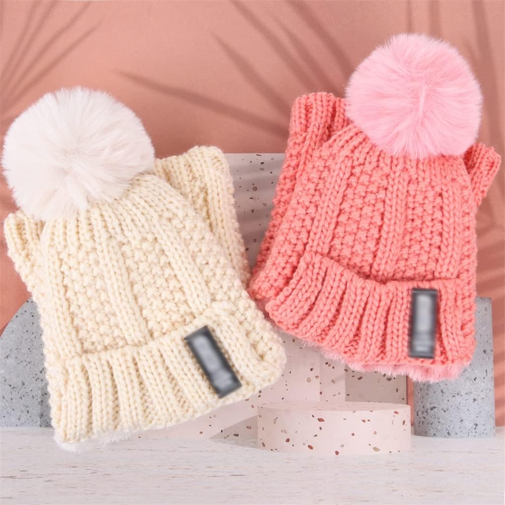 Women Winter Knitted Wool Ski Hat Scarf Set Windproof Outdoor Warm Thick Siamese Balaclava