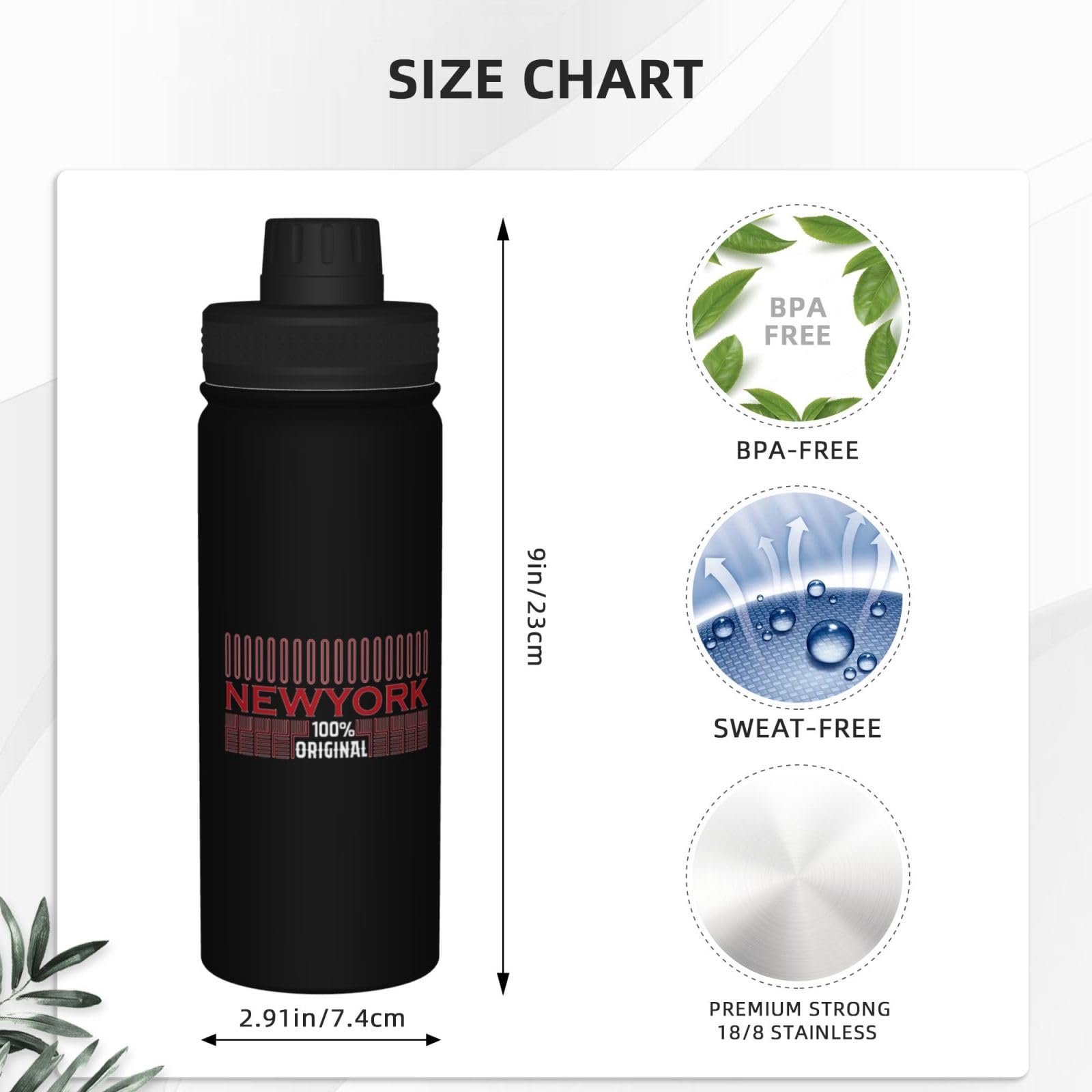 Amazon.com: ZKLCRYTR Newyork. 100 Percent Original Water Bottle