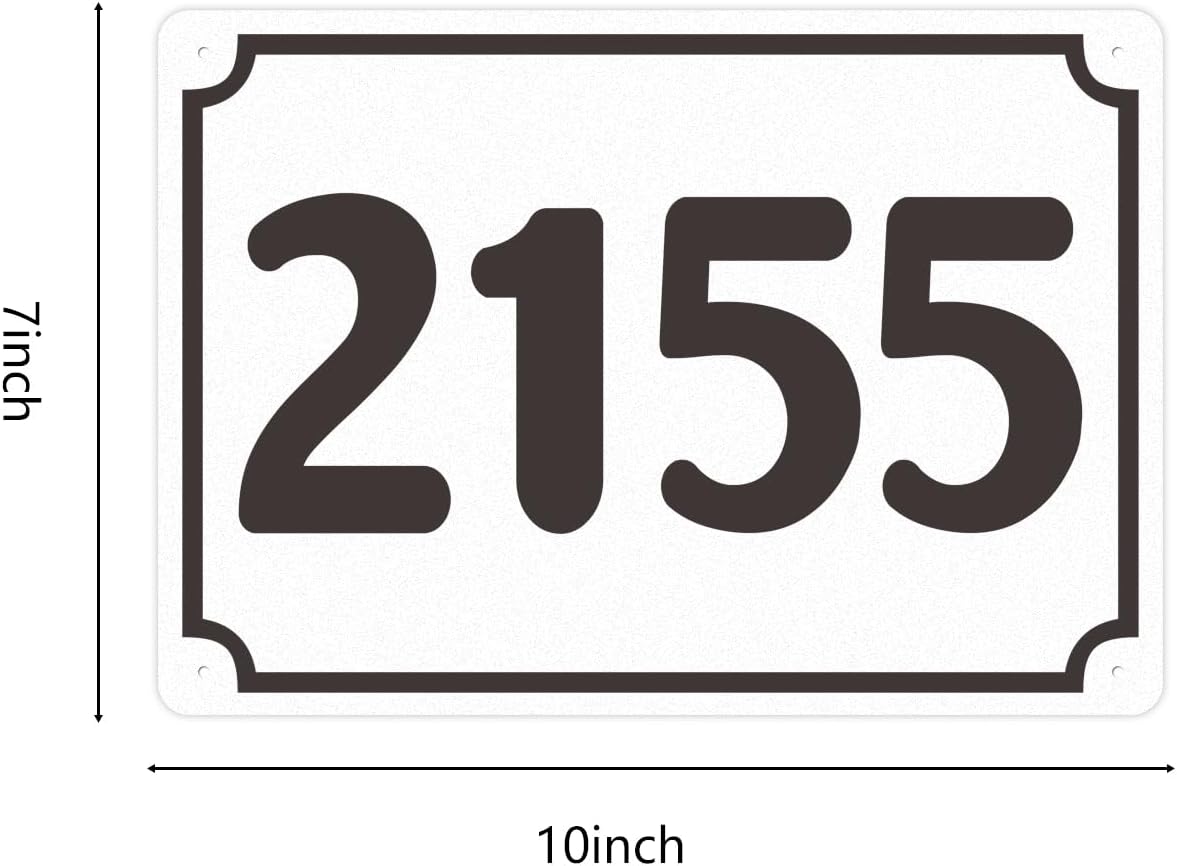 Personalized Reflective Address Plaque, Custom Address Sign for Outside, House, Store, 10 * 7 inch, Big Size Letters, Aluminum Composite, Pre-drilled