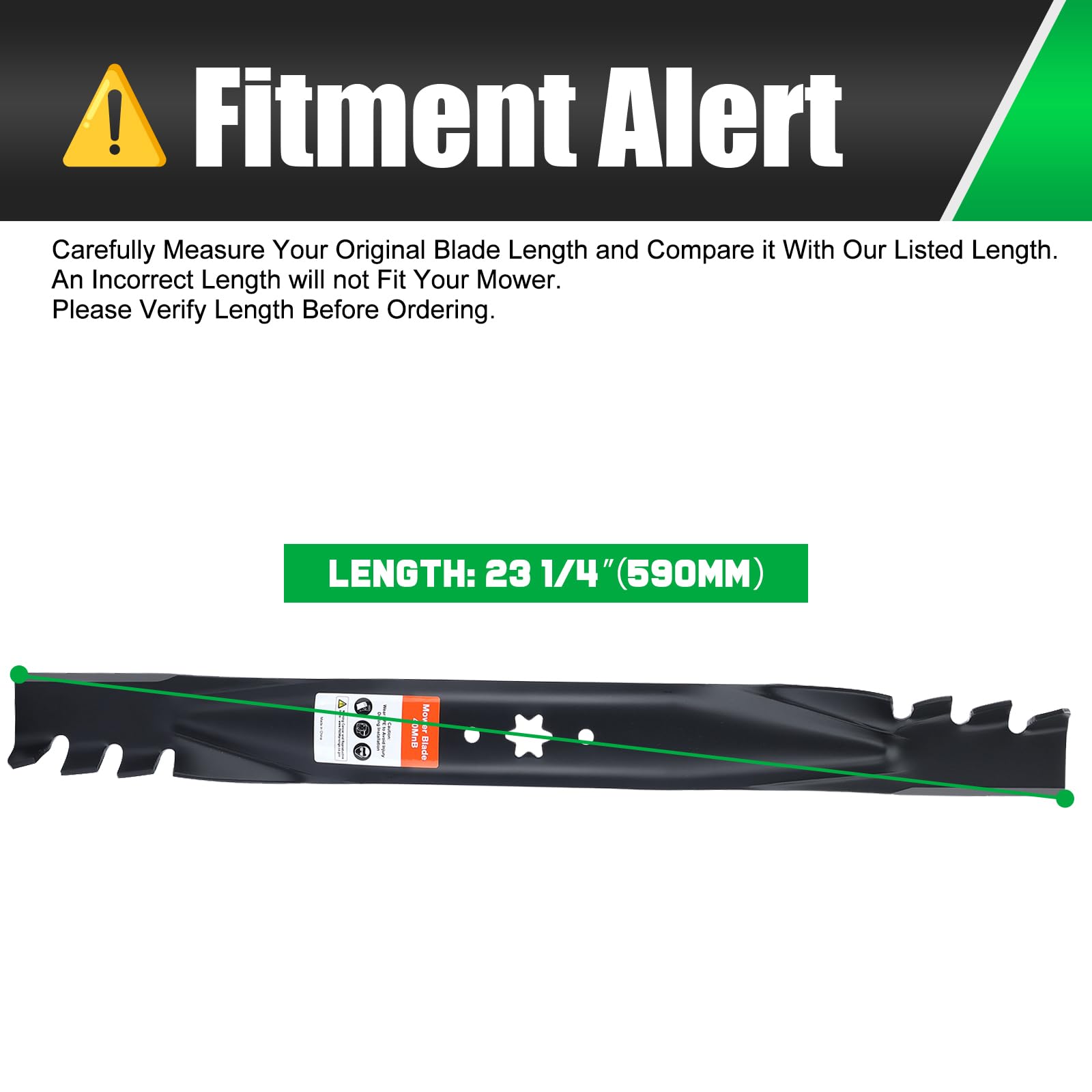 Grasscool 942-04290-X Lame mulching pour tondeuse Cub Cadet 116,8 cm de rechange pour 942-04290 942-04244 742-04244 742-04290 (trou de montage étoile à 6 points)