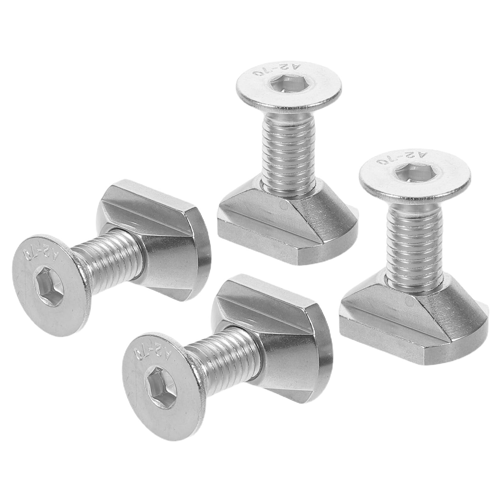Alipis Lot de 4 Écrous en T M8 en Acier Inoxydable pour Fixation Hydrofoil Vis à Six Pans Creux Coulissantes pour Rails de Foil Kit de Visserie pour Planches de Surf Accessoires de