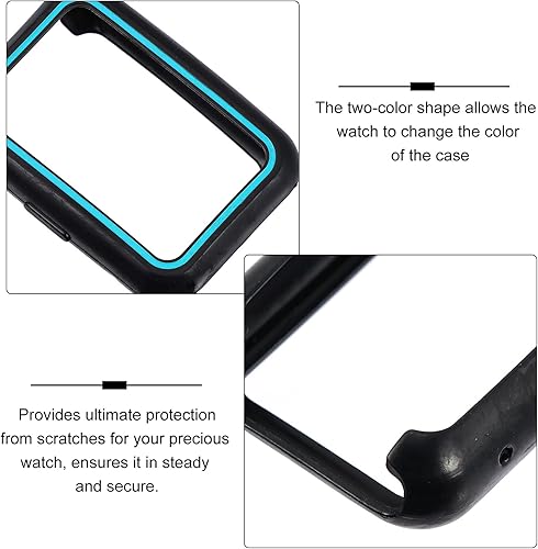 Miniatura 2 de Hemobllo Protector de pantalla de marco de vidrio compatible con Huawei Watch Fit Case Smartwatch Funda compatible con Huawei Watch Negro Azul
