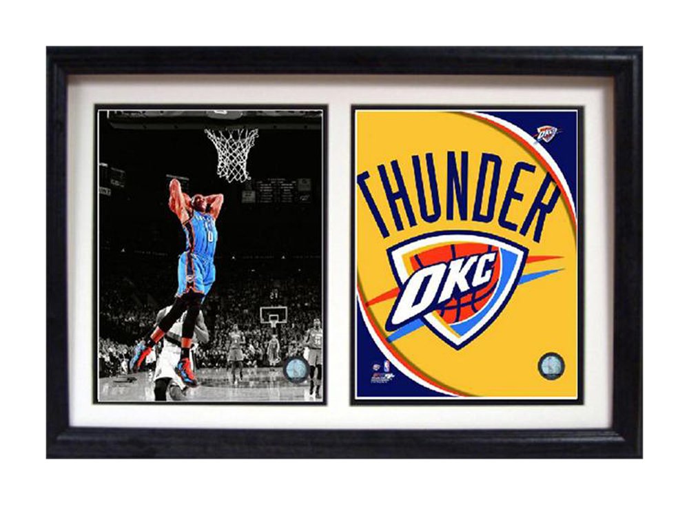 Encore Select 122-63 NBA Oklahoma City Thunder Russell Westbrook Double Frame, with Two Images, 12-Inch by 18-Inch