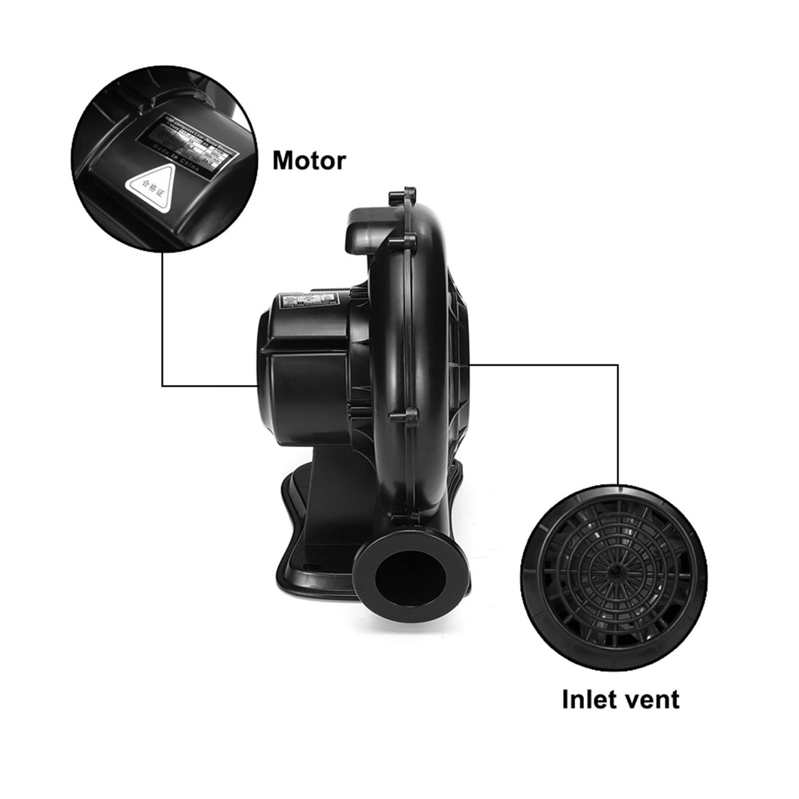 EDEDE Ventilatore centrifugo Adattatore for Ventola Turbo for radiatore a Sfera con Ventola d'Aria Commerciale Radiatore Turbo Radiale for Piccoli gonfiabili e Case di Rimbalzo(610W)
