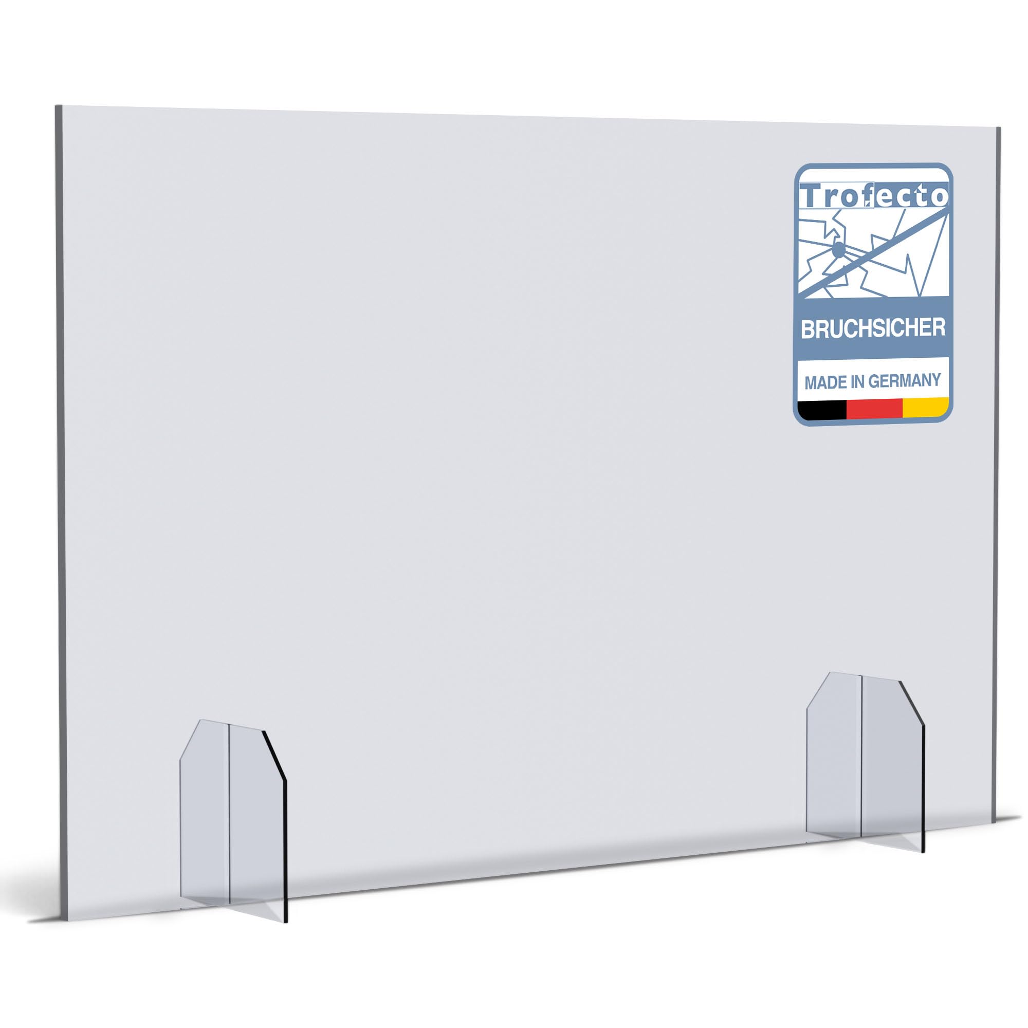 A+H Schermo Protettivo Igienico Da Banco In PETG Trasparente - Tipo 2 (60 Cm Larghezza, 4 Mm Spessore) - Paraschizzi Per Tosse E Starnuti - Made In Germany - 2