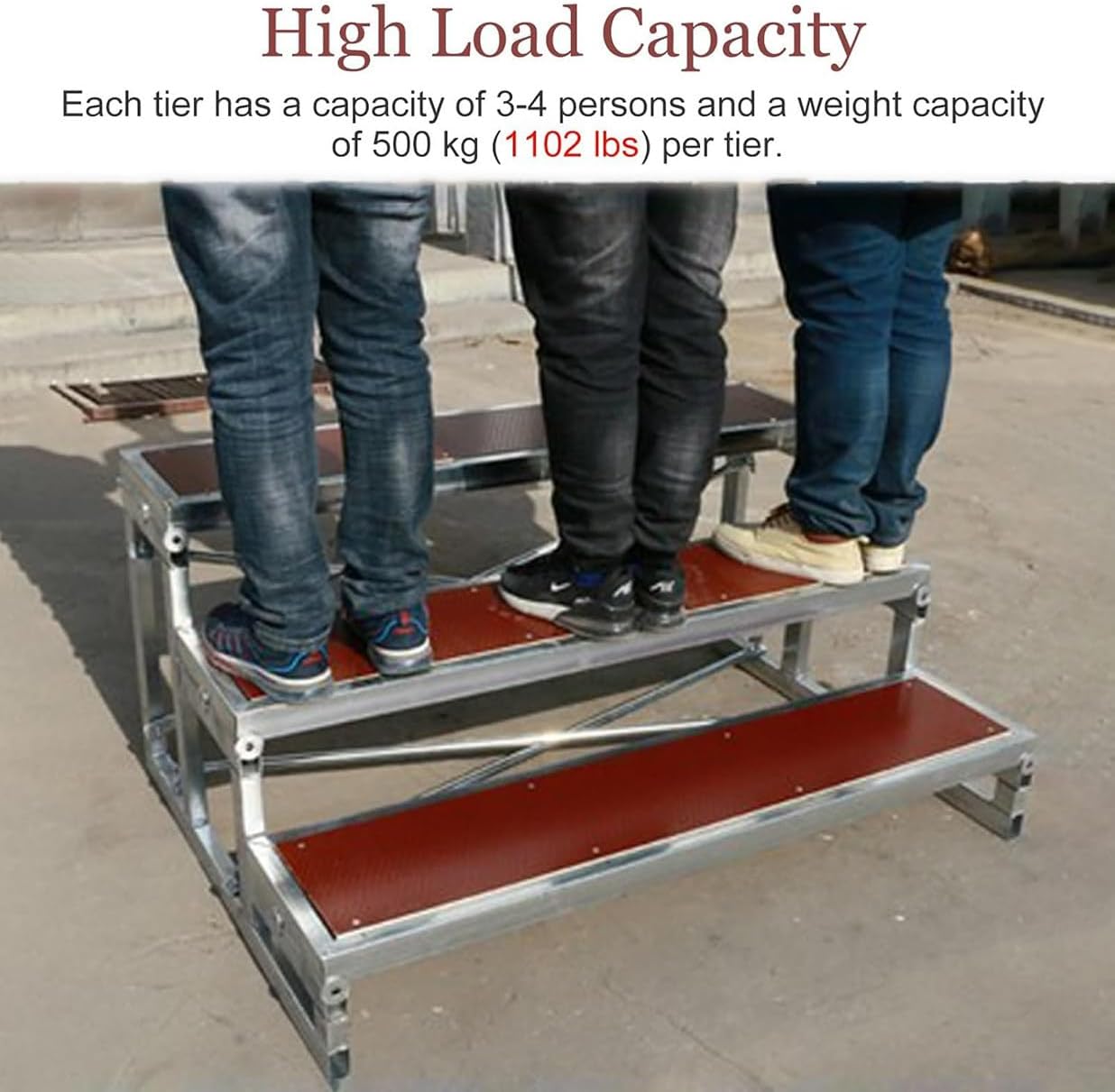 Non-Slip Choral Risers Steps - Adjustable Platform for School, Church, Group Singing & Photo Podium - Sturdy Staircase for Performances & Events