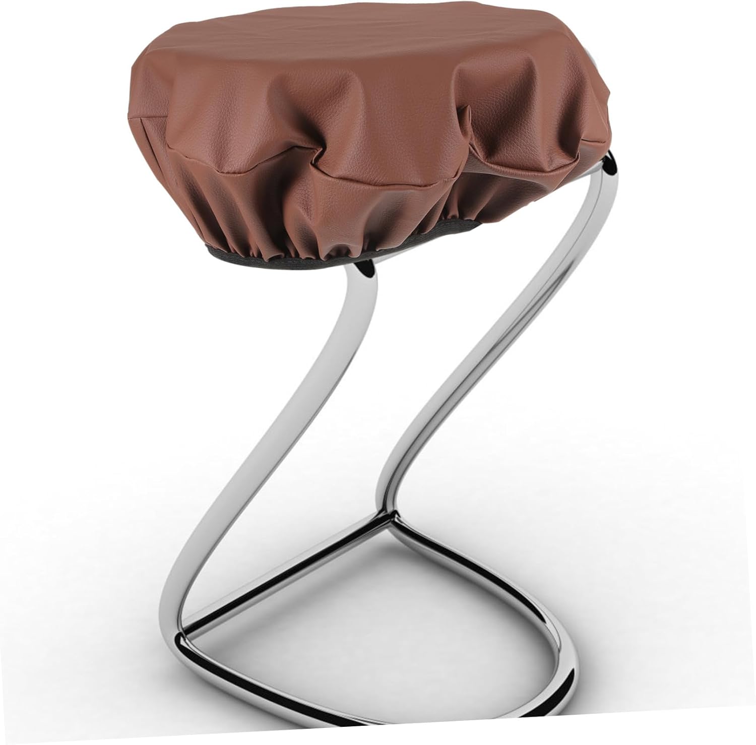 Round Leather Stool Cover Reusable Padded Round Protector for Dining Chairs Barber Shop Stools Easy to Clean Stain Resistant Cover