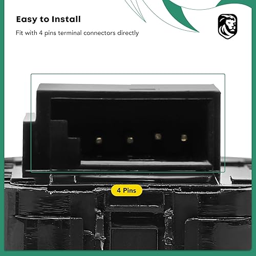 Miniatura 2 de YHTAUTO Interruptor de elevalunas eléctrico delantero o trasero de repuesto para Porsche Cayenne, 911, Panamera, Cayman, 4 pines, interruptor de