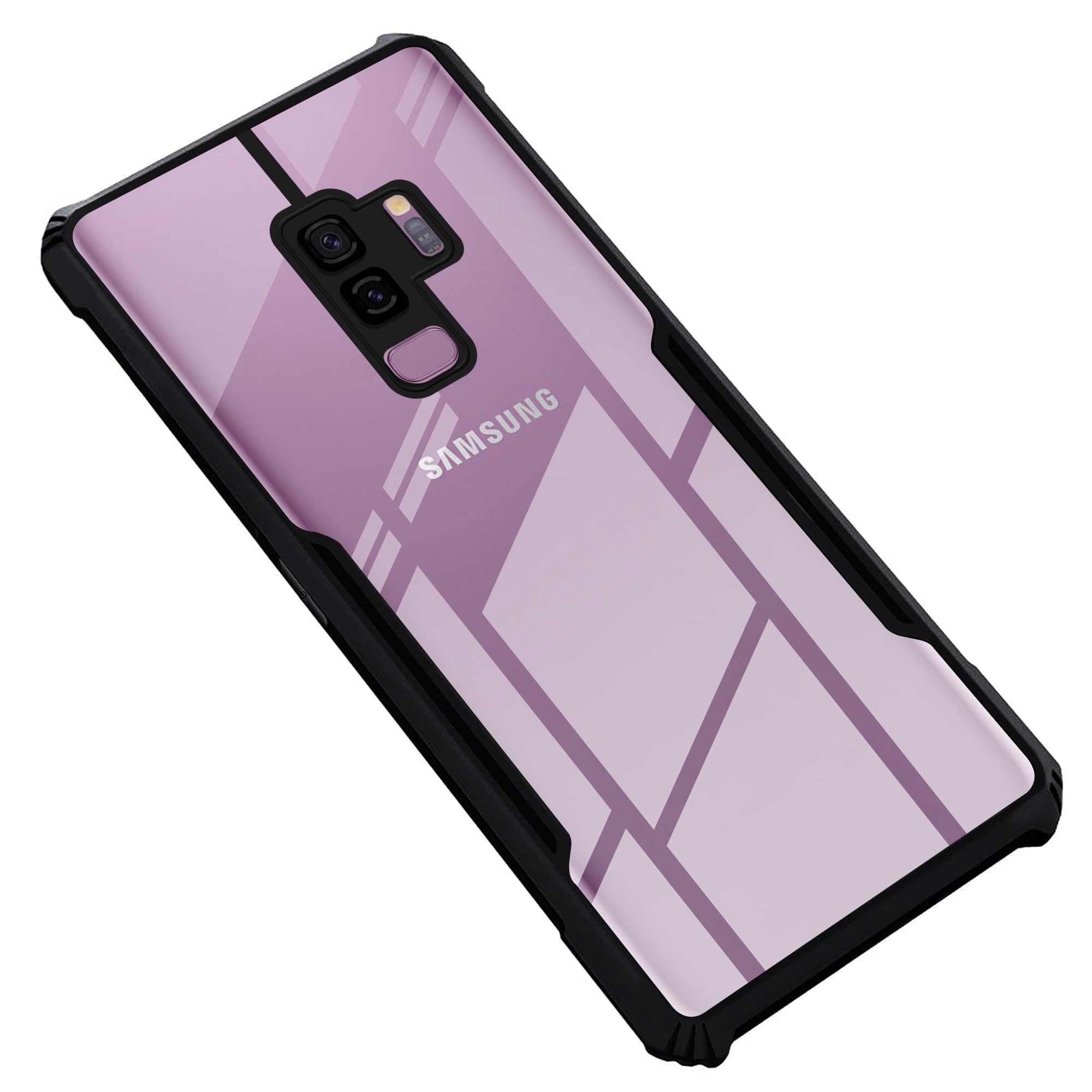 Mr. Case Back Cover Case for Samsung S9 Plus | HybridShield Transparent Glass Back | Camera Protection - Black Bumper & Transparent Back (B0CVL6BHPV) Amazon Price History, Amazon Price Tracker