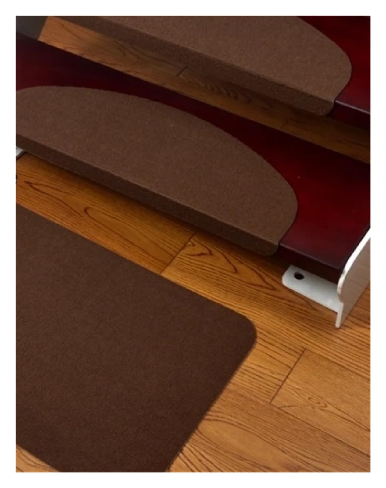 TXLEAPEY 15PCS 55x21 Stair Tread Carpet Mats Self Adhesive Stair Mat Stair Mat Anti-Skid Step Rugs Safety Mute Floor Mats Indoor Warm Pad(Brown)
