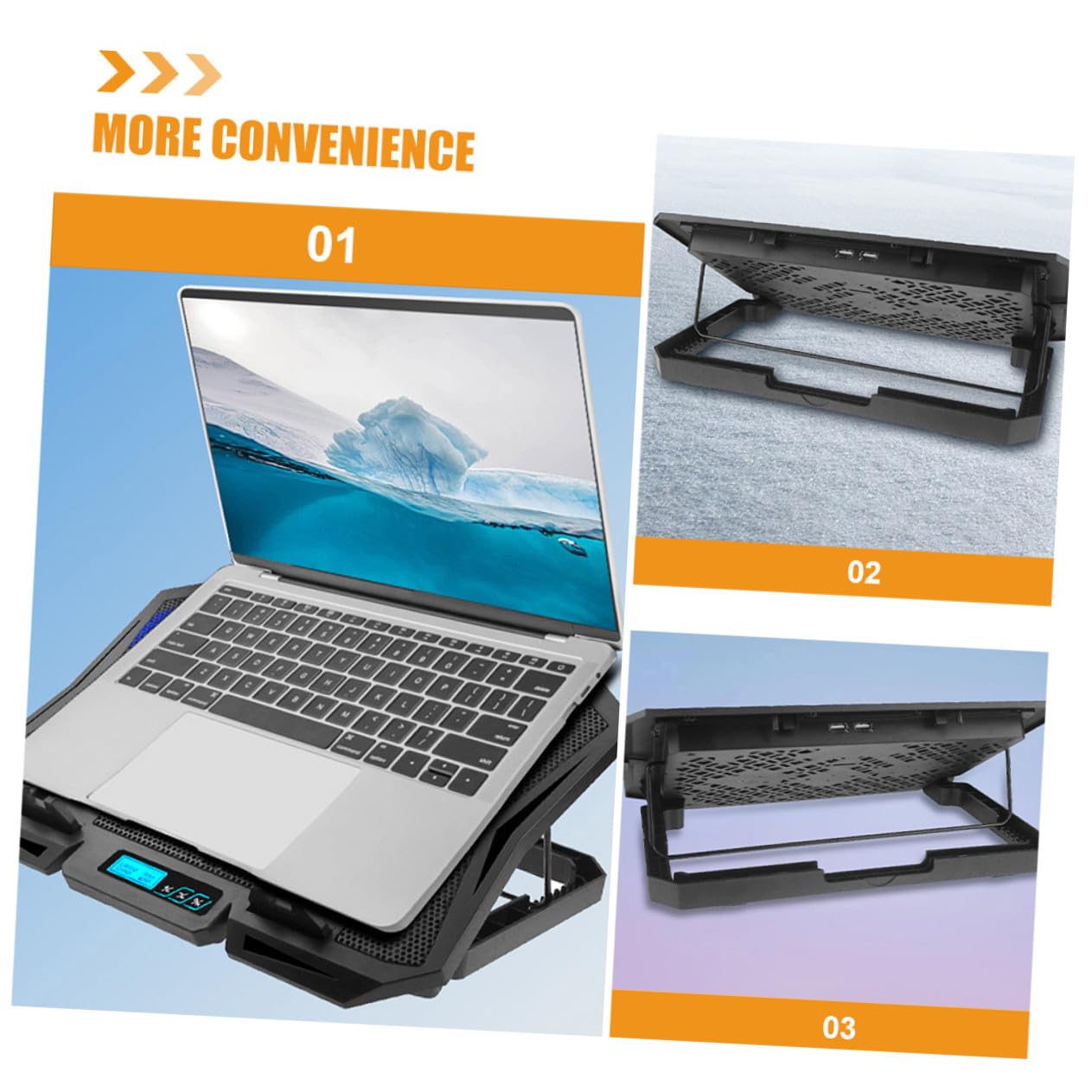 Base Raffreddamento Laptop Nero Abs Ventola 2200 Giri | Supporto per PC Portatile Fino a 15, 6 Pollici, 5v 2, 1w, Vacanze Estive