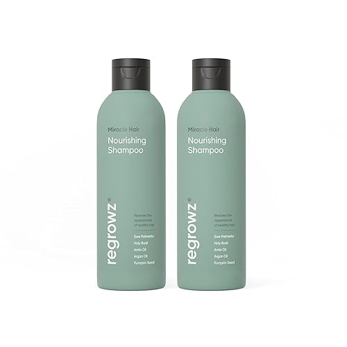 Regrowz Champú nutritivo enriquecido con extractos de aceite de coco aceites esenciales y biotina para restaurar la apariencia de cabello saludable