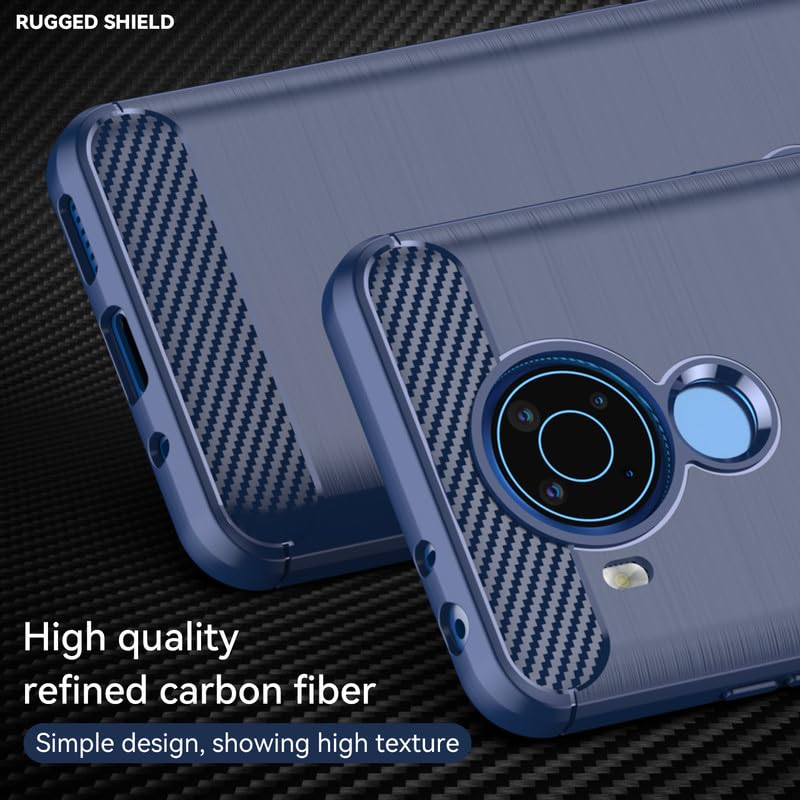 Image of Hybrid Carbon Fiber Back Case for Nokia 5.4 (Blue)