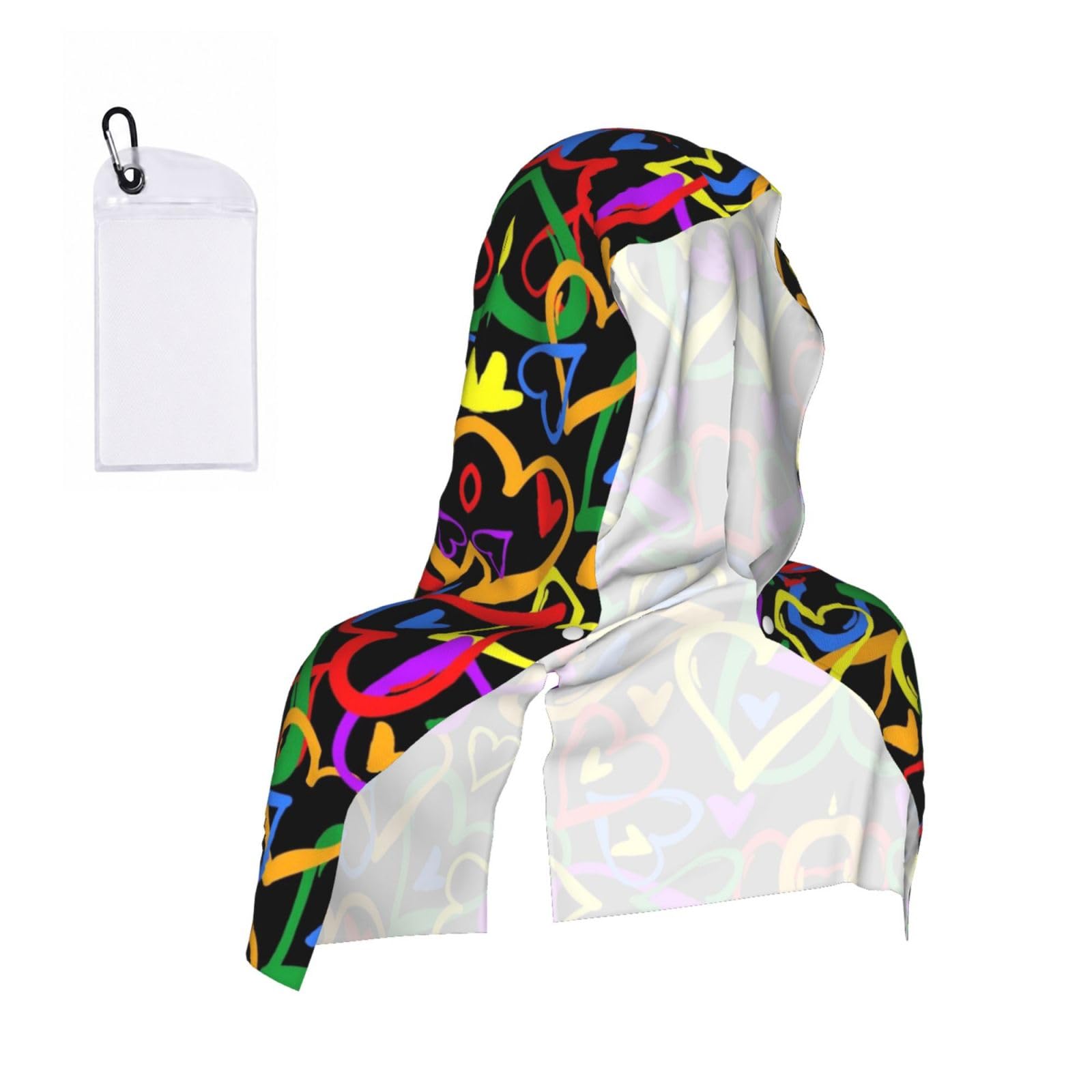 ESNAIUVCD Gay Pride Rainbow Print Multifunctional Cooling Hoodie Bandana Portable Sweat Absorbing Design For Beach Workouts Exercise Heat Relief Accessories
