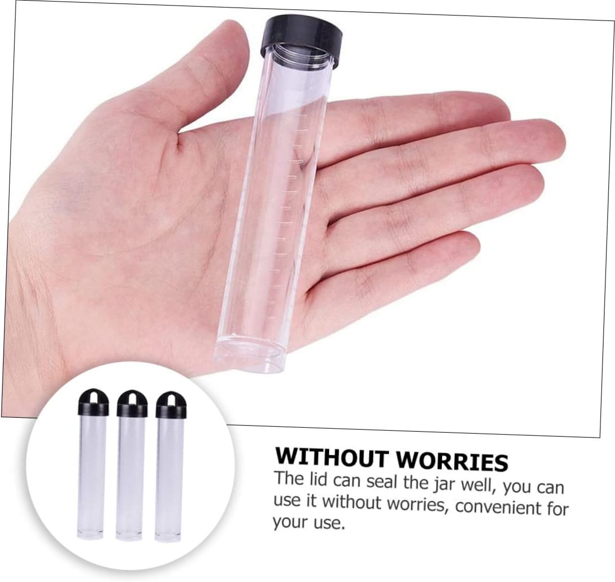 Hohopeti 30pcs Transparent Storage Tubes with Lids Lightweight Bead Containers for Craft Supplies Travel and Organization
