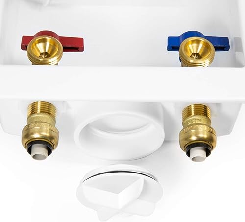 Miniatura 7 de EFIELD Caja de salida para lavadora con drenaje central, conexión a presión de 12 pulgada, color blanco, regular, (WM005)