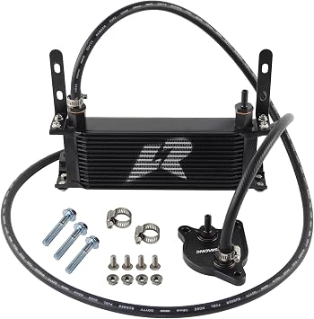 14 Rows AN8 Oil Cooler Kit for Toyota Vios NCP150 NCP151 Yaris 2NR with Adaptor Aluminum Black