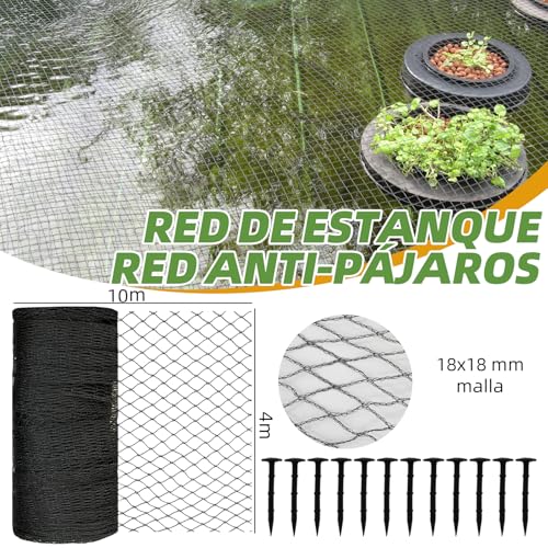 Red de protección para estanques contra aves con tejido antorayos UV 3