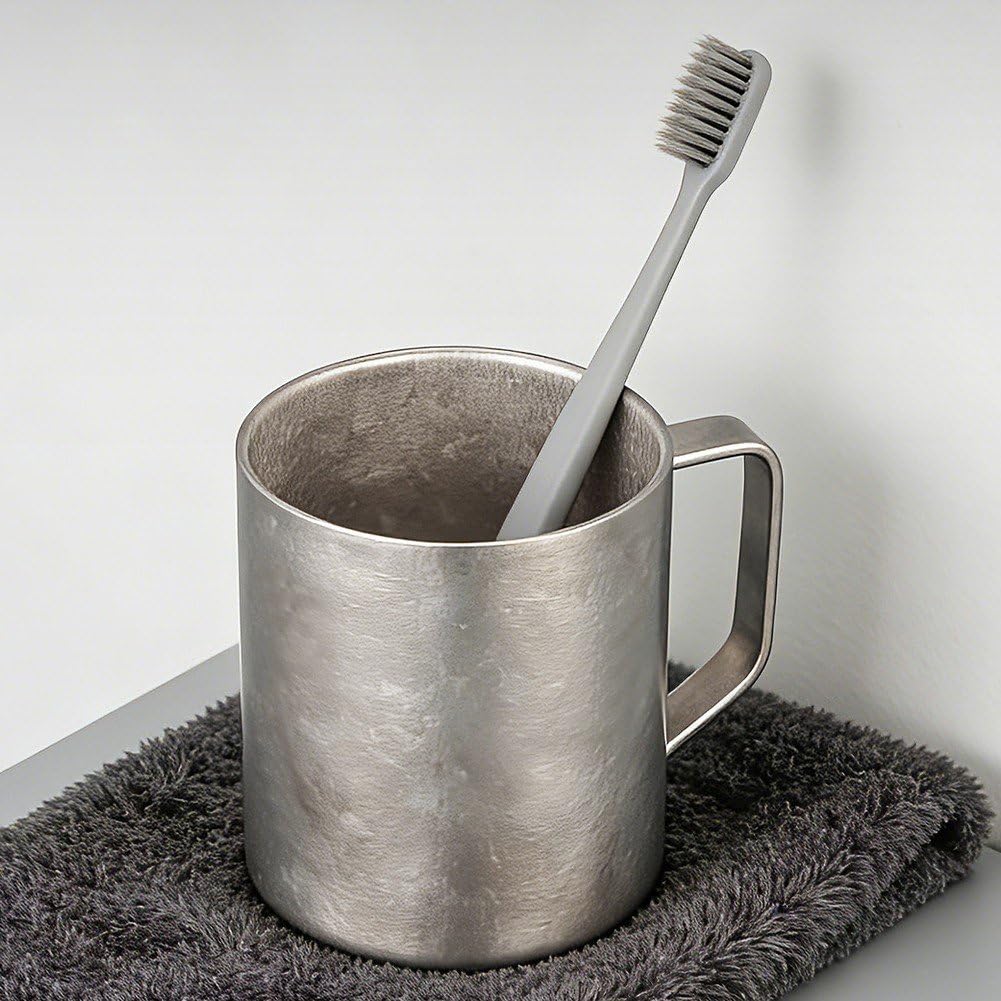 Mug en Titane avec Anse, Tasse De Camping/en Extérieur pour Boissons Chaudes Froides