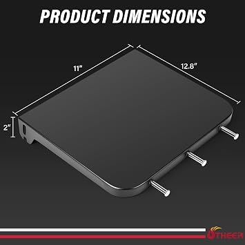 Utheer Folding Front Shelf for Pit Boss 4 Series Vertical Pellet Smoker Onyx PBV4NX, 12.8x11 Smoker Shelf with 3 Hooks, Space-Saving Grill Prep Table, Pit Boss Vertical Smoker Accessories
