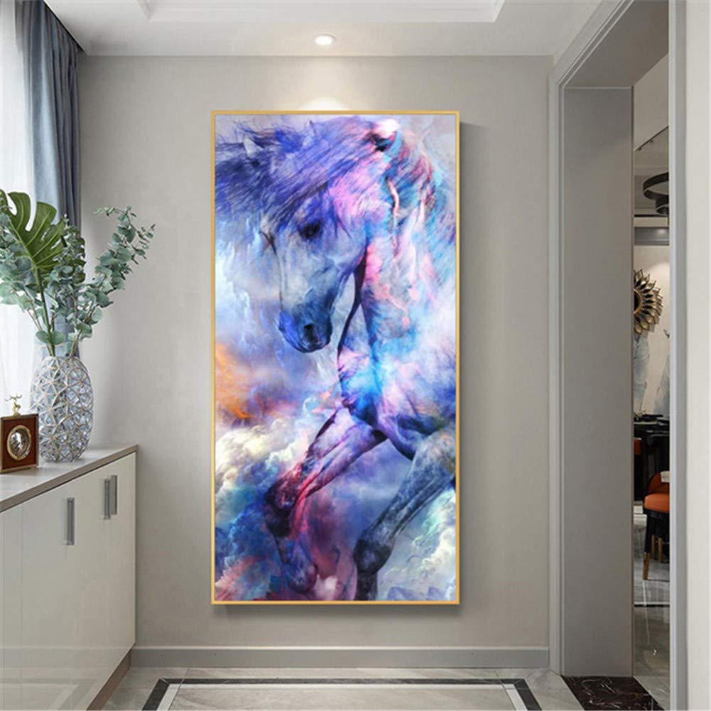 Peinture Diamant 5D Cheval Strass Cristal Éclatants 40x120 cm