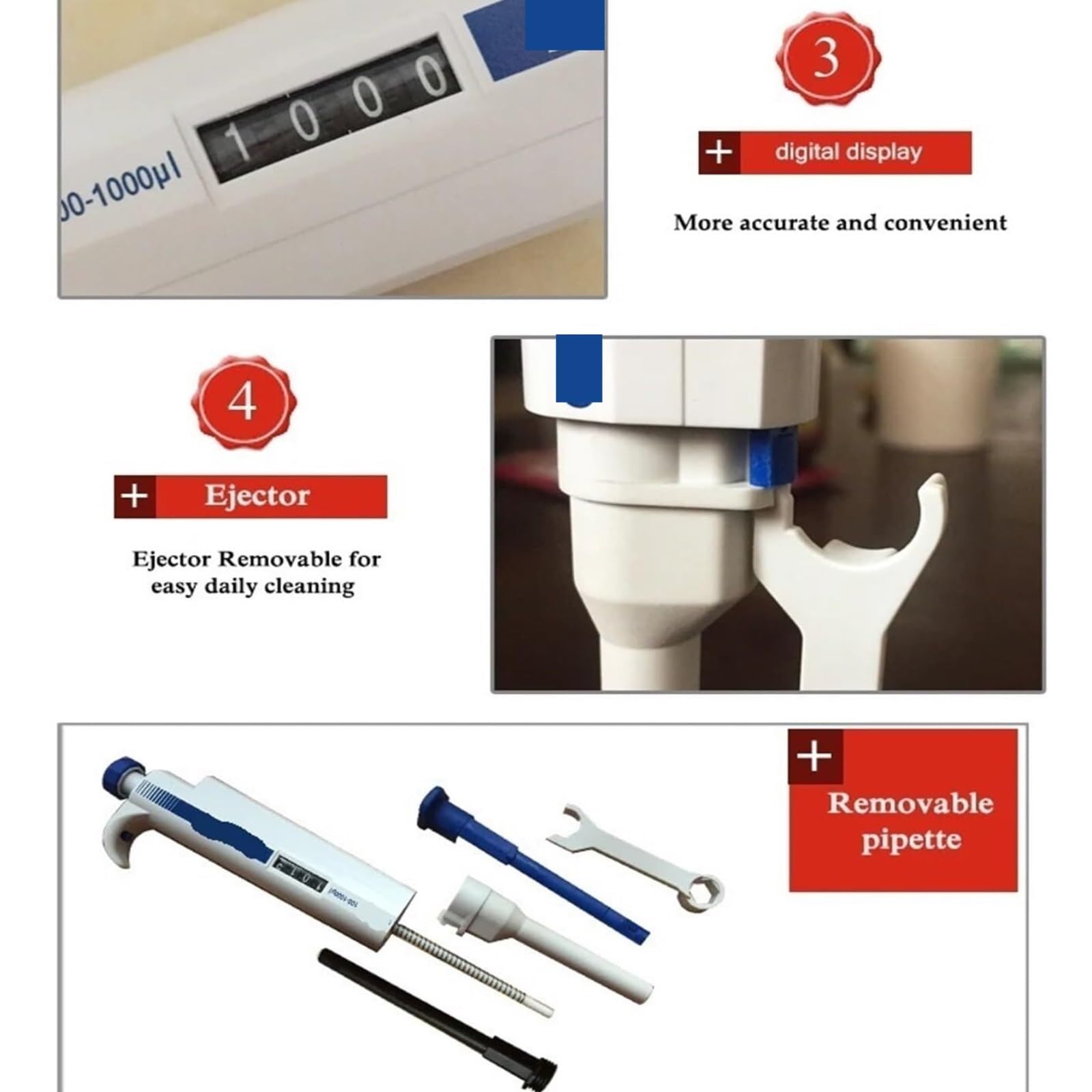 Pipeta Pipeta De Laboratorio Micro Monocanal Suministros Médicos Manual 10ml para laboratorio(10-100ul)