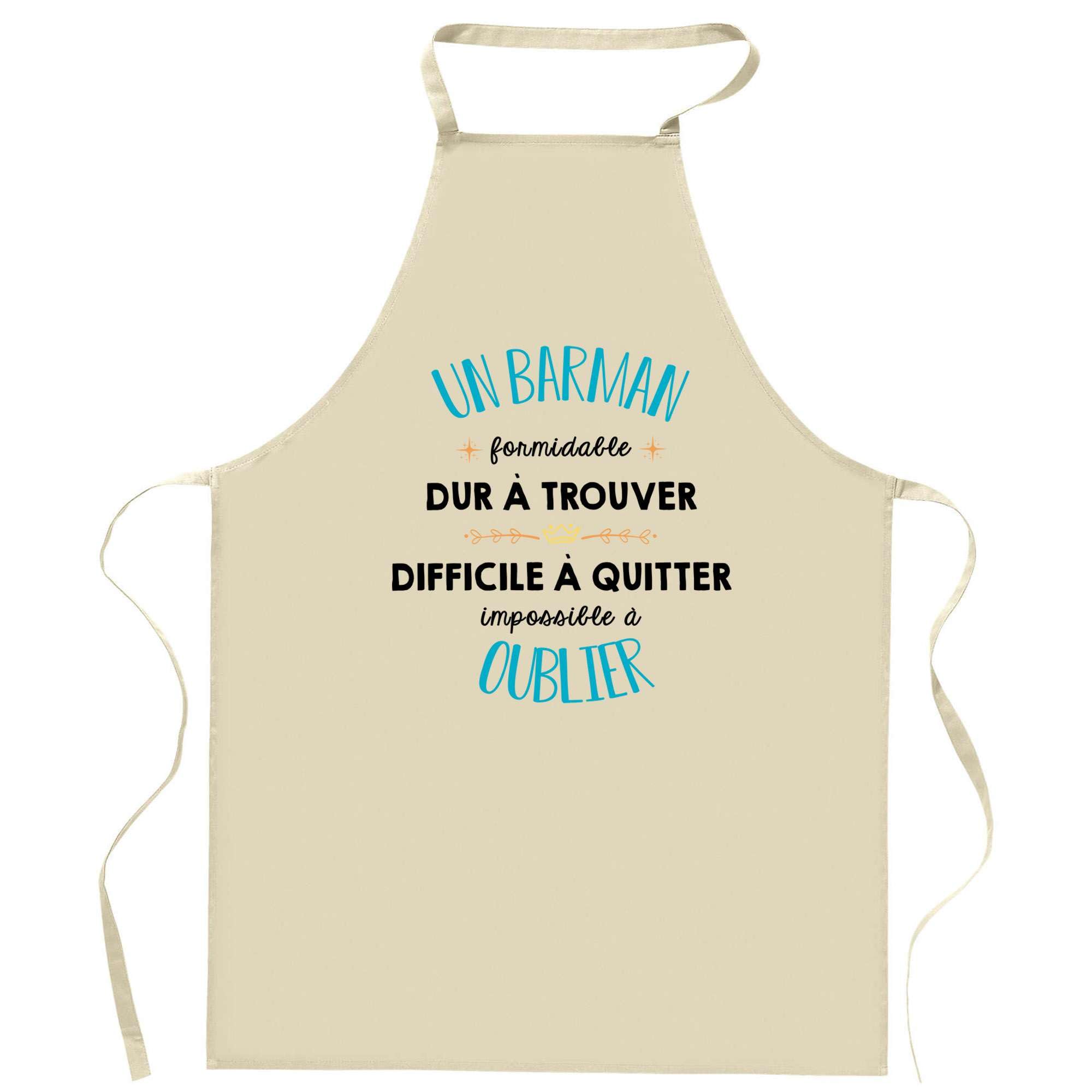 Tablier Un Barman Formidable : idée cadeau humour barbecue