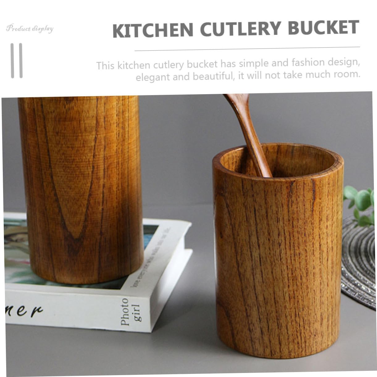 ABOOFAN Wooden Utensil Holder Versatile Tableware Organizer for Home and Restaurant Lightweight Chopsticks Canister and Pen Holder and Stylish Design