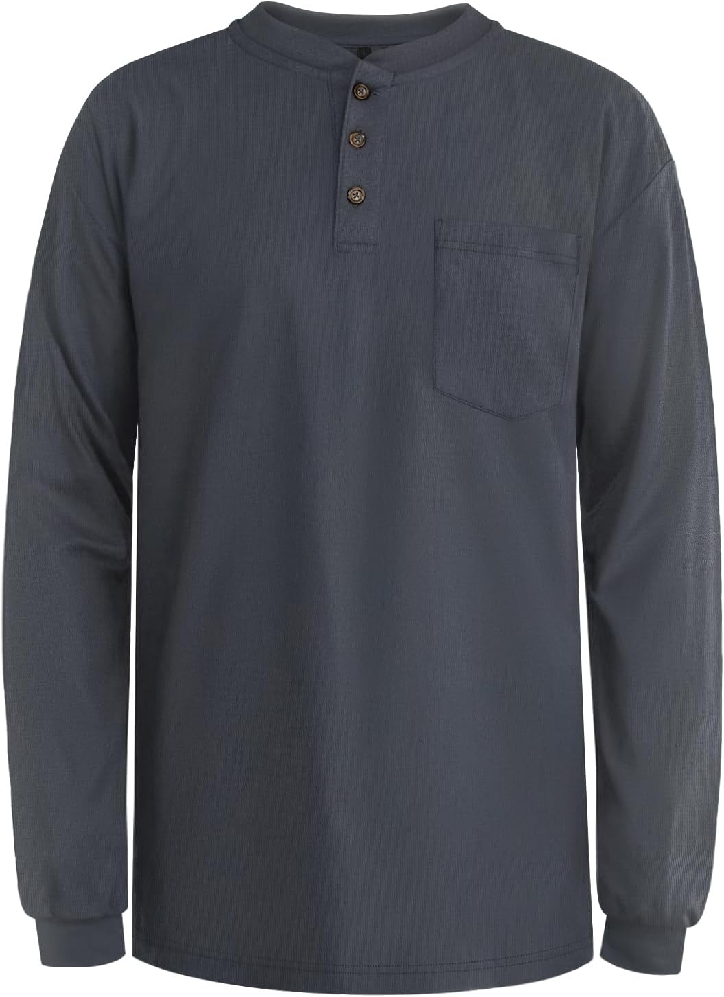 Welding Shirt 5.5OZ FR Henley Shirts for Men, 100% C Flame Resistant Welding Jacket for Work, Men's Fire Retardant Clothing for Men, Grey-HL L