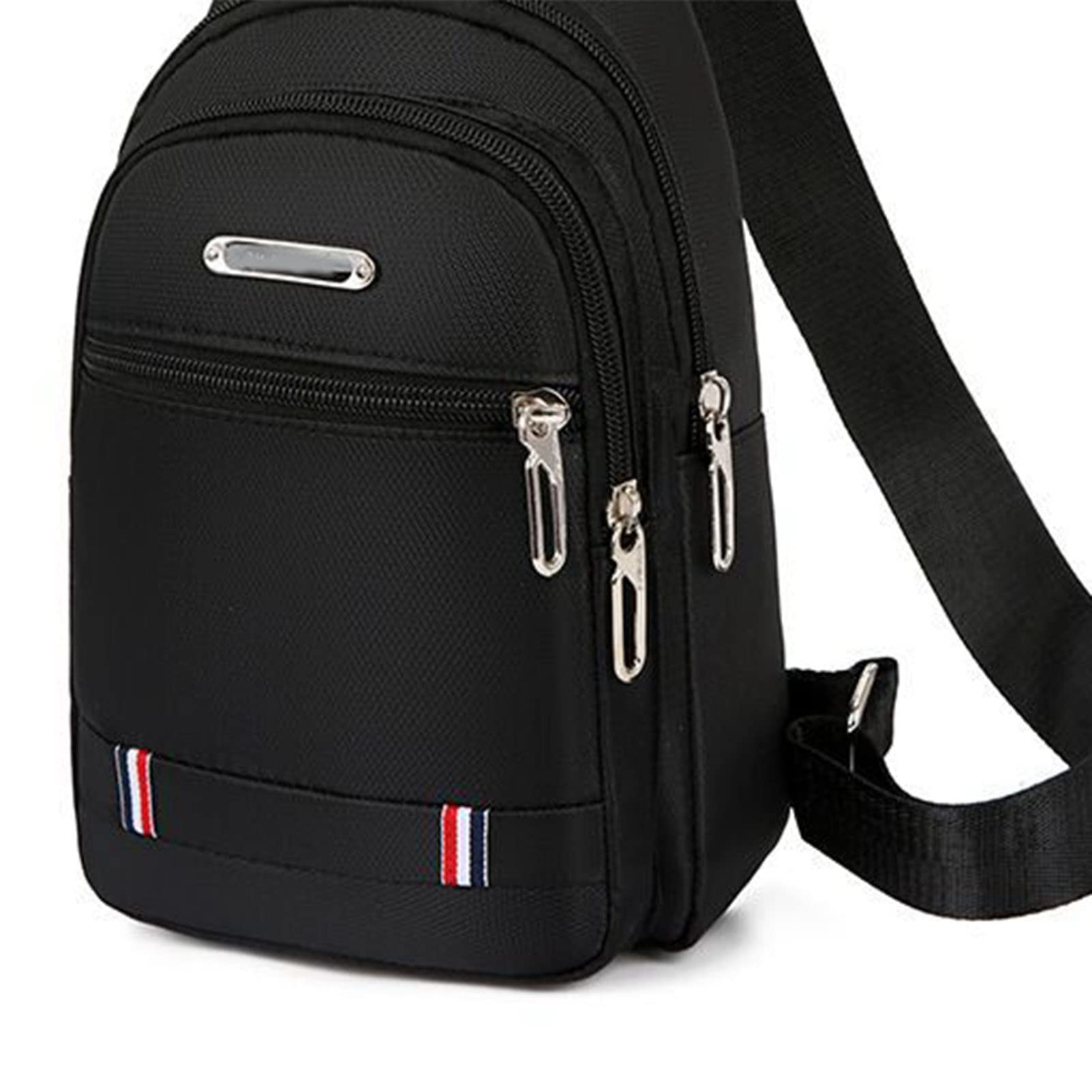 Dilwe Sac de Poitrine Hommes Tissu Oxford Polyester Grande Capacité Sac à Bandoulière Léger