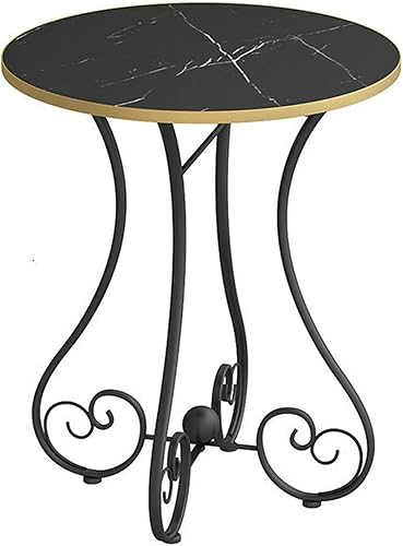 Miniatura 9 de Mesa de Centro Small Round Coffee Table for Living Room European-Style Side Table with Metal e Modern and Simple Sofa End Table for Balcony Small