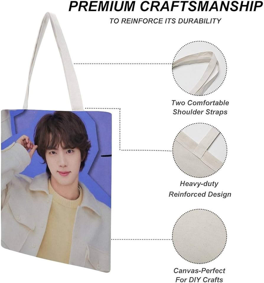 Amazon.co.jp: BTS-jin トートバッグ キャンバス 肩掛け 大容量 周辺