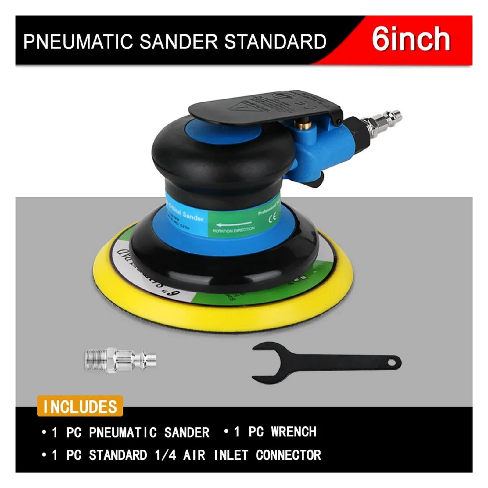 150mm Pneumatyczna szlifierka pneumatyczna Polerka Narzędzie Polerowanie Losowa orbitalna szlifierka ręczna do pielęgnacji lakieru samochodowego Usuwanie rdzy Uniwersalne zastosowanie