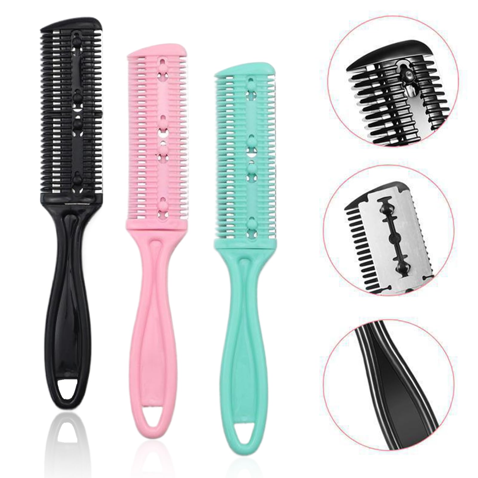 Amazon.co.jp: MAEXUS レザーカット クシ カットはさみコーム (3本