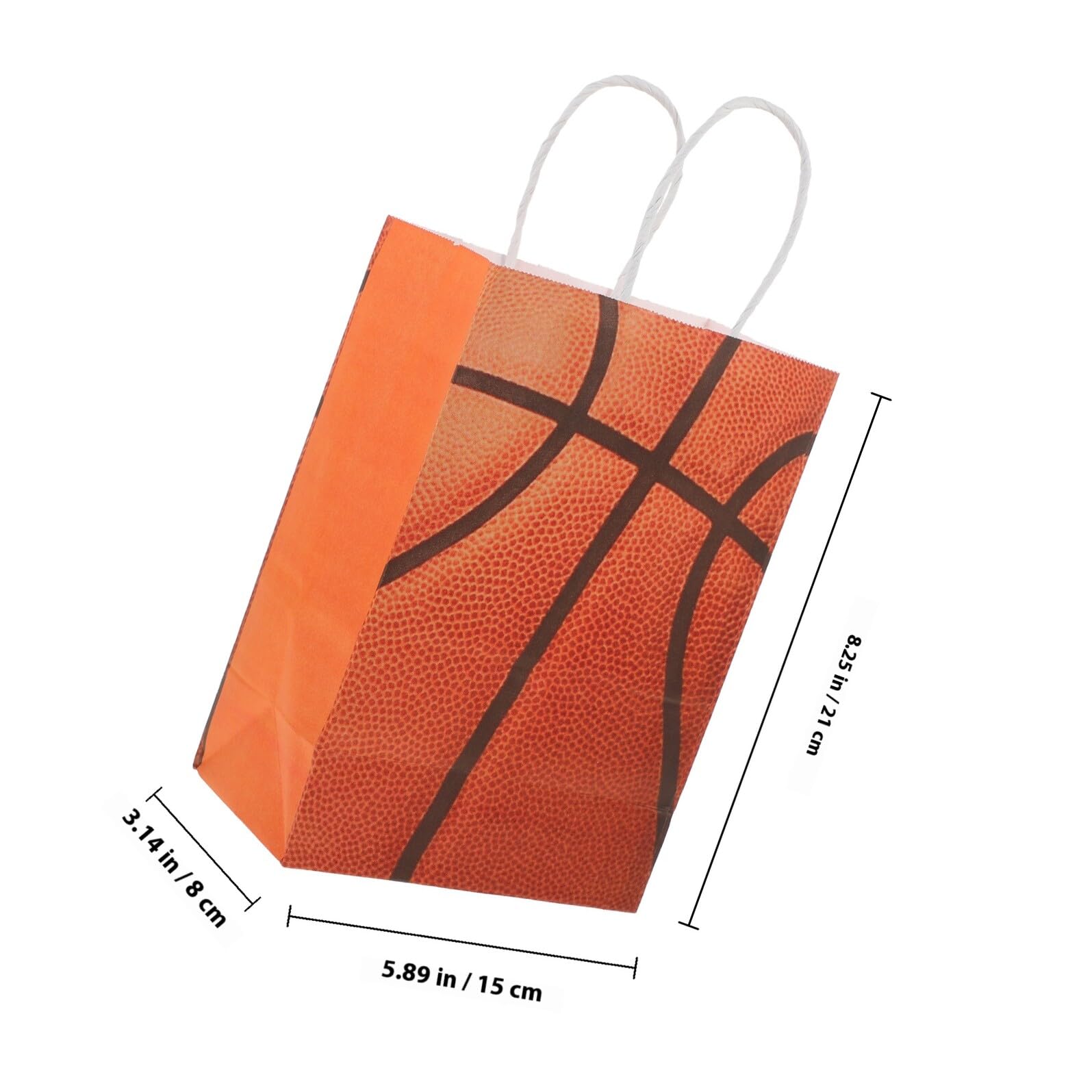 YARNOW 24 Sacchetti Regalo Compleanno Tema Basket in Carta Kraft Grande Capacità Borse Riutilizzabili per Bomboniere Sportive Decorazioni per Feste di Compleanno e Attività Sportive
