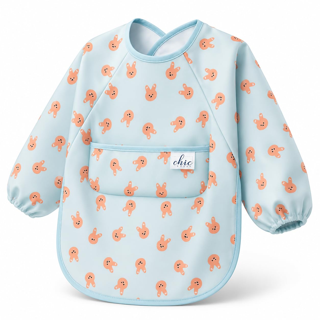 Chic Buddy Baby Apron Waterproof Feeding Dress – Full Sleeves Bibs for Babies 6–12 Months, Easy to Wipe, Comfortable for 1–2 Year Olds with Adjustable hook (Cute Bunny print-image-14