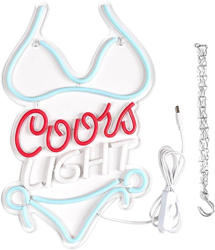 Miniatura 6 de JFLLamp Bikini Crs Light - Letreros de neón para decoración de pared, luces de neón para negocios, adecuados para hombre, cueva, restaurante,