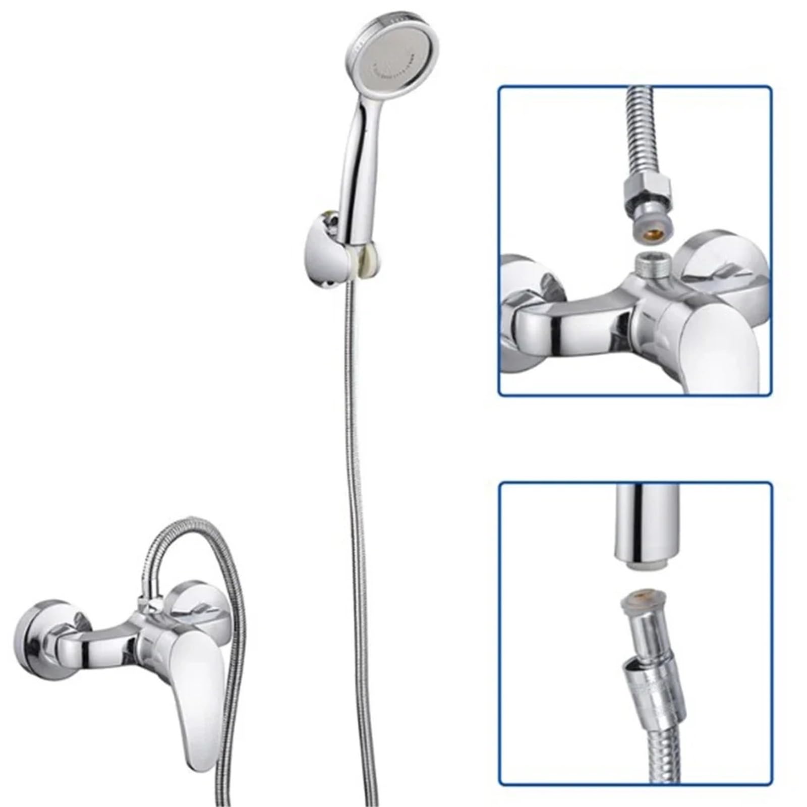 Accessoires pour douches, Rallonge de pommeau Douche 200 cm, Flexible en Acier Inoxydable, Durable, Anti-enroulement, Accessoires Salle Bain, plomberie, Outils