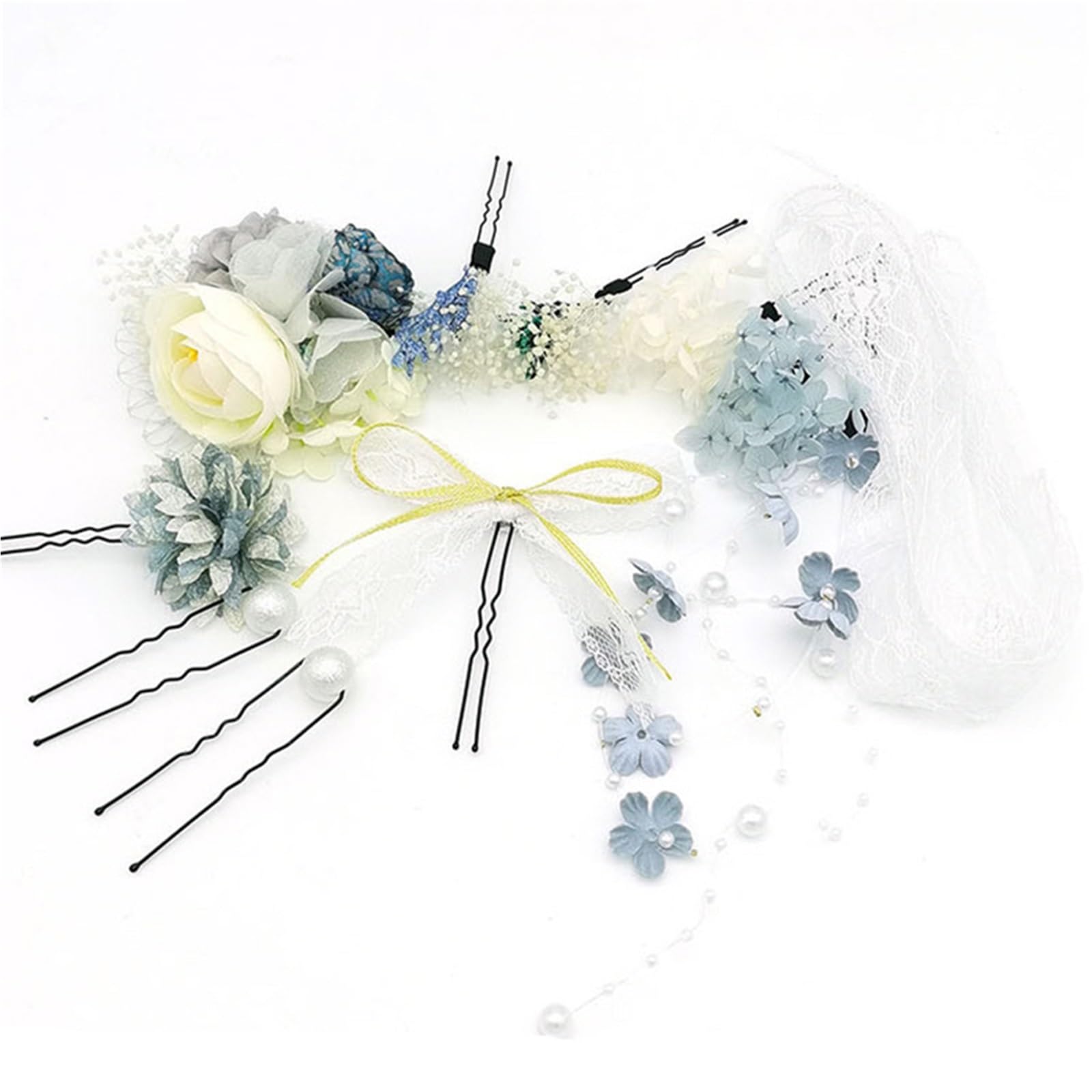 Ethnische Stoffblume Haarschmuck Clip Quaste Kleidung Haarnadel Kopfschmuck Haarspange(A)
