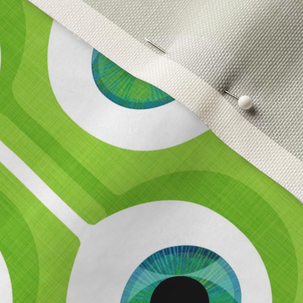 Spoonflower Fabric - Eye Pod Lime Eyes Green Jade Halloween Printed on Upholstery Velvet Fabric Fat Quarter - Upholstery Home Decor Bottomweight Apparel