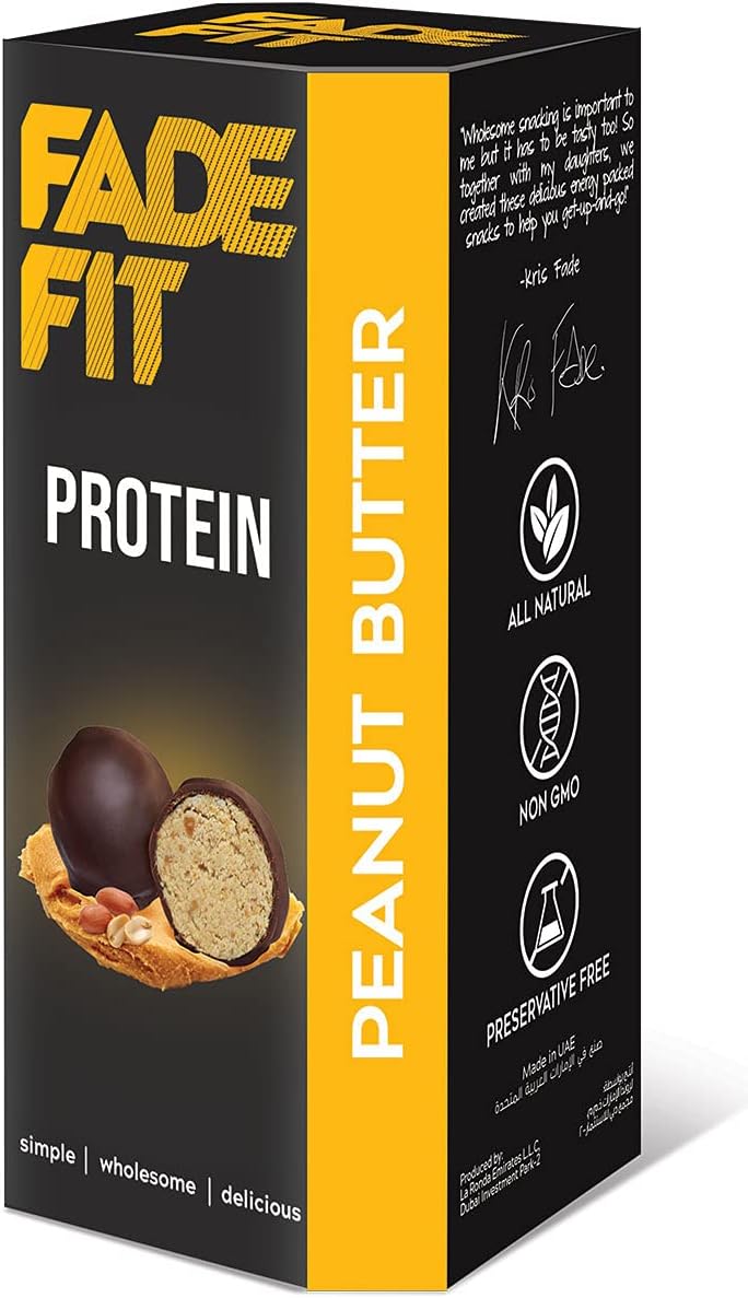 FADE FIT Peanut Butter Protein Balls - 30g Gluten-Free Snack with 6g of Protein per Serving