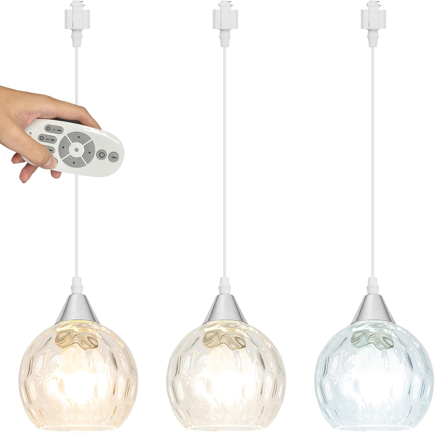 Kiven H-Type Track Lighting Pendants,Dimmable Modern h Track Pendant Lights with Art Glass Lampsade,Decorative Track Lighting Fixture for Hallway Kitchen Island TB3602