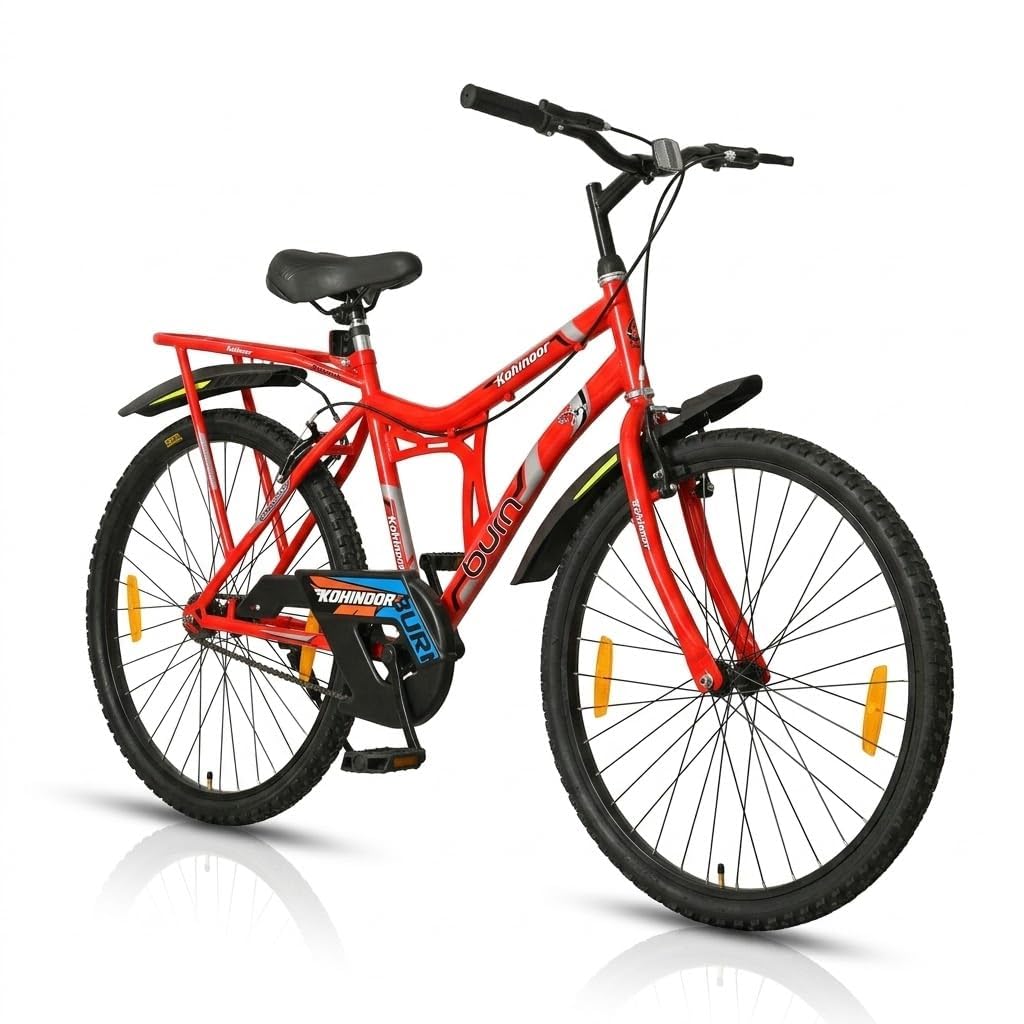 KOHINOOR Beast MTB 26T Bike Without Gear Single Speed for Men - Red Ideal for 10 + Years Mountain Bike Unisex Rigid | 18 Inches ES101-picture-15