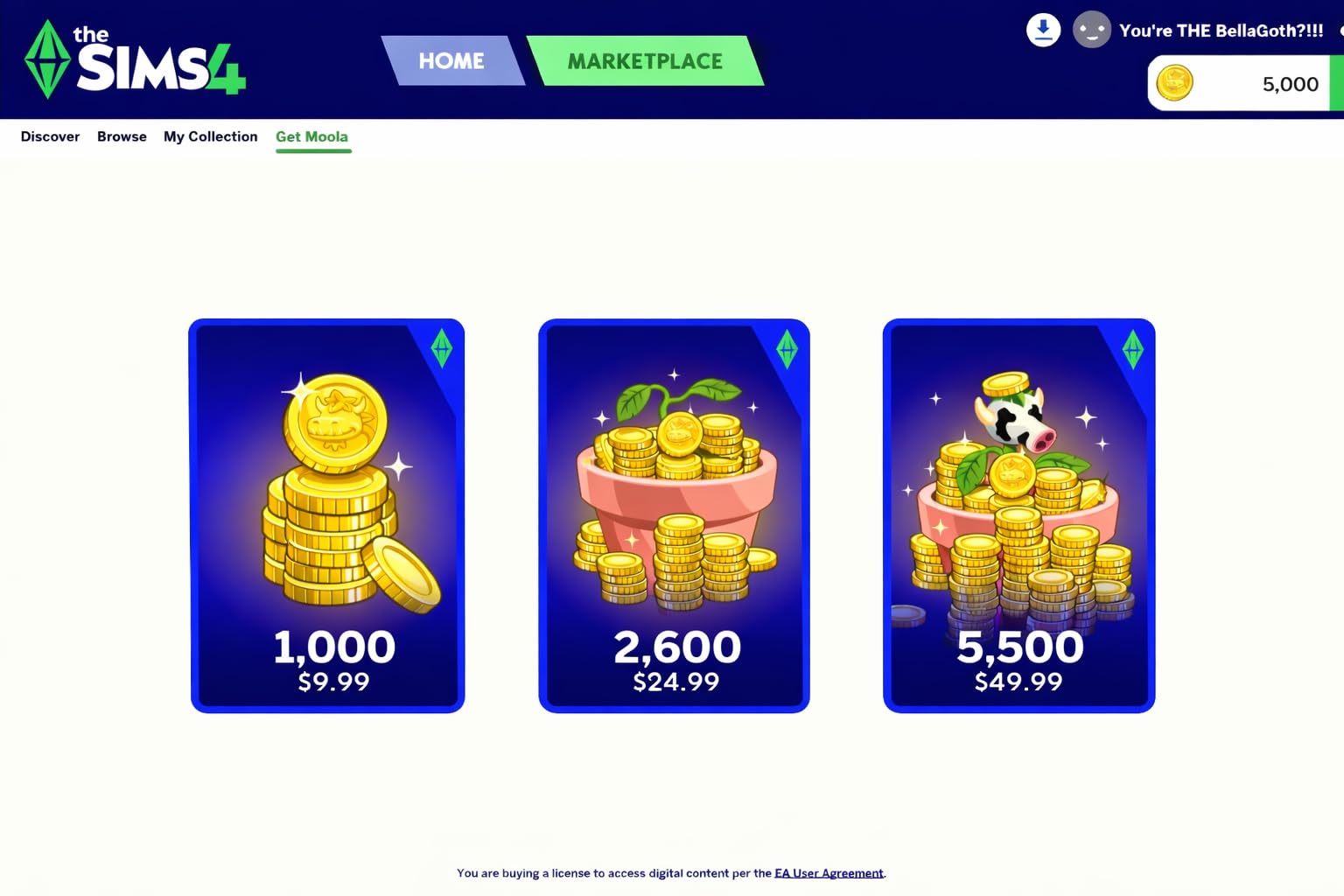 Die Sims 4 – 5500 Moola - Virtual currency PCWin | Download Code EA App | Deutsch